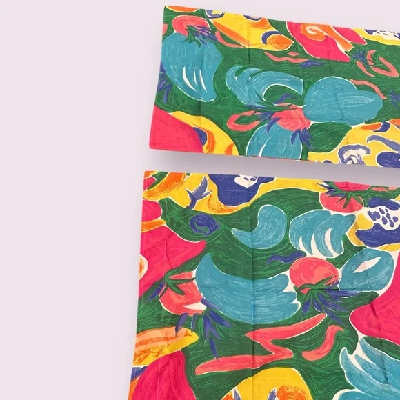 Vintage Ralph Lauren Set Of Two Pillowcases Costa Paradiso Tropical - Picture 2 of 10